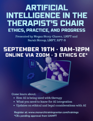 (Past Event) September 19th 2025 - Artificial Intelligence in the Therapist's Chair
